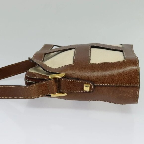 Salvatore Ferragamo Shoulder Bag Canvas Leather Beige Gold Auth bs27826 - Picture 3 of 15